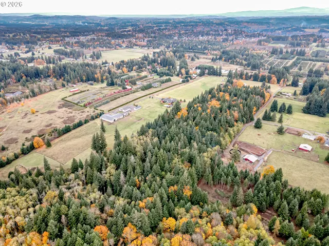 a view of a lake in middle of the town