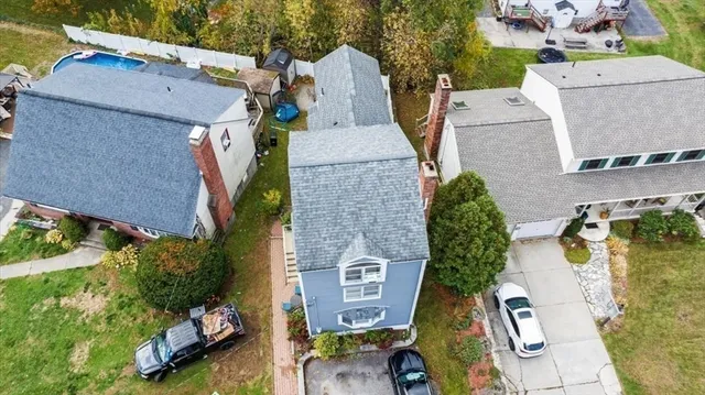 an aerial view of multiple house