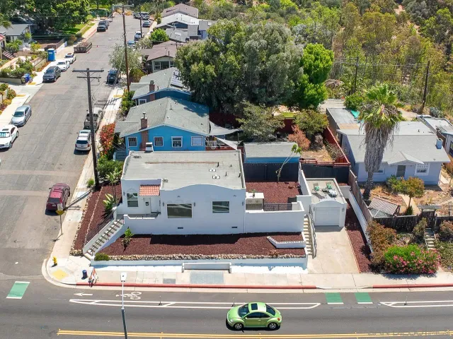 a view of a city from a balcony