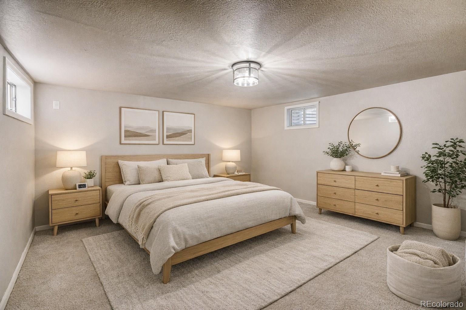 128 Olympus Circle Lone Tree, CO 80124 - Photo 6 of 35 a bedroom with a bed mirror and window