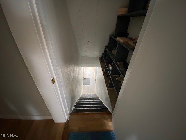 1027 Bantam Ridge Road Steubenville, OH 43953 - Photo 11 of 18 Staircase with hardwood / wood-style flooring