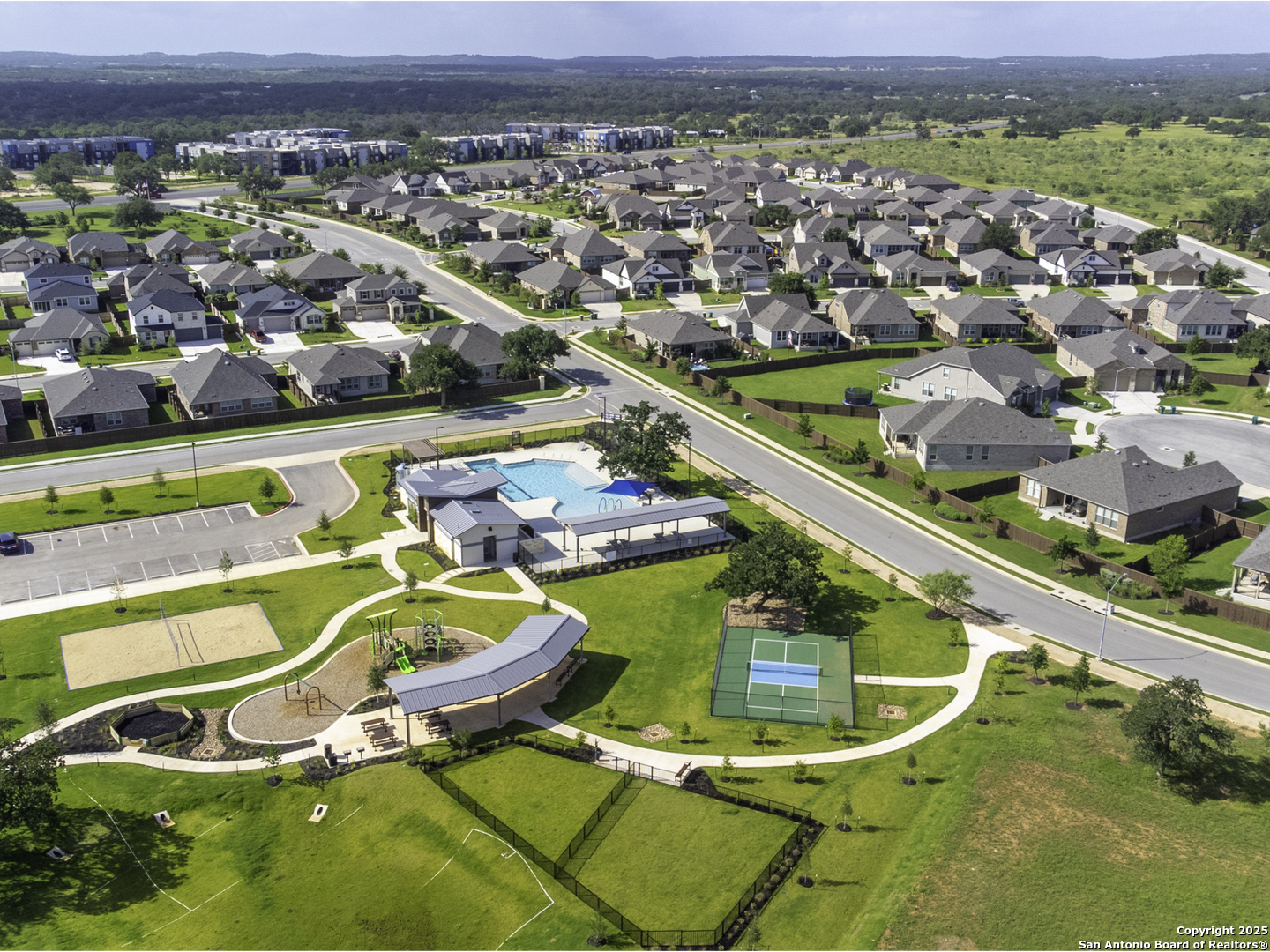 125 Slenderleaf Marble Falls, TX 78654 - Photo 36 of 49 an aerial view of a house with a swimming pool