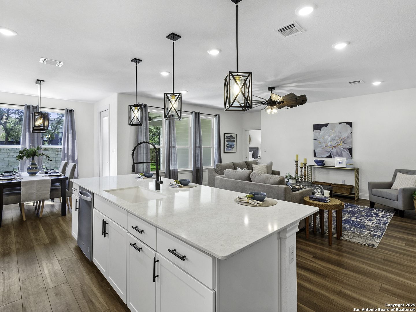 125 Slenderleaf Marble Falls, TX 78654 - Photo 6 of 49 a large kitchen with stainless steel appliances kitchen island a large island in the center