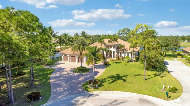 a view of a lake with a houses