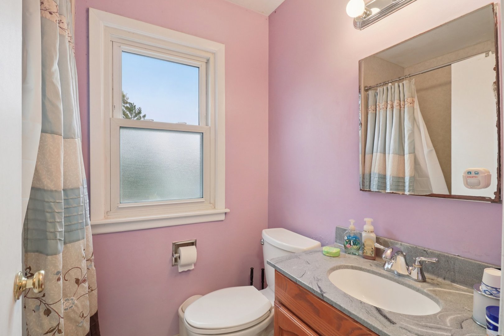 610 Maple Drive Buffalo Grove, IL 60089 - Photo 27 of 39 a bathroom with a granite countertop toilet sink and mirror