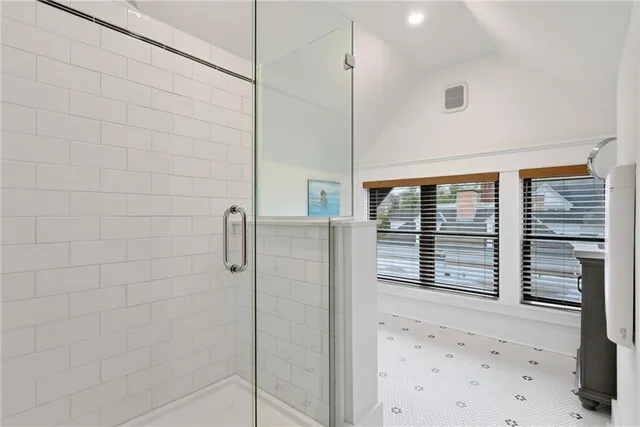 a bathroom with a shower