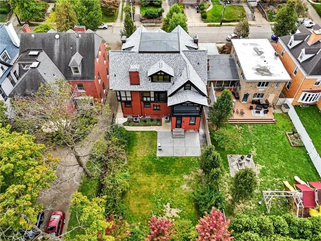an aerial view of multiple house