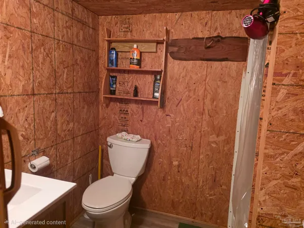 a bedroom with a bed and a sink