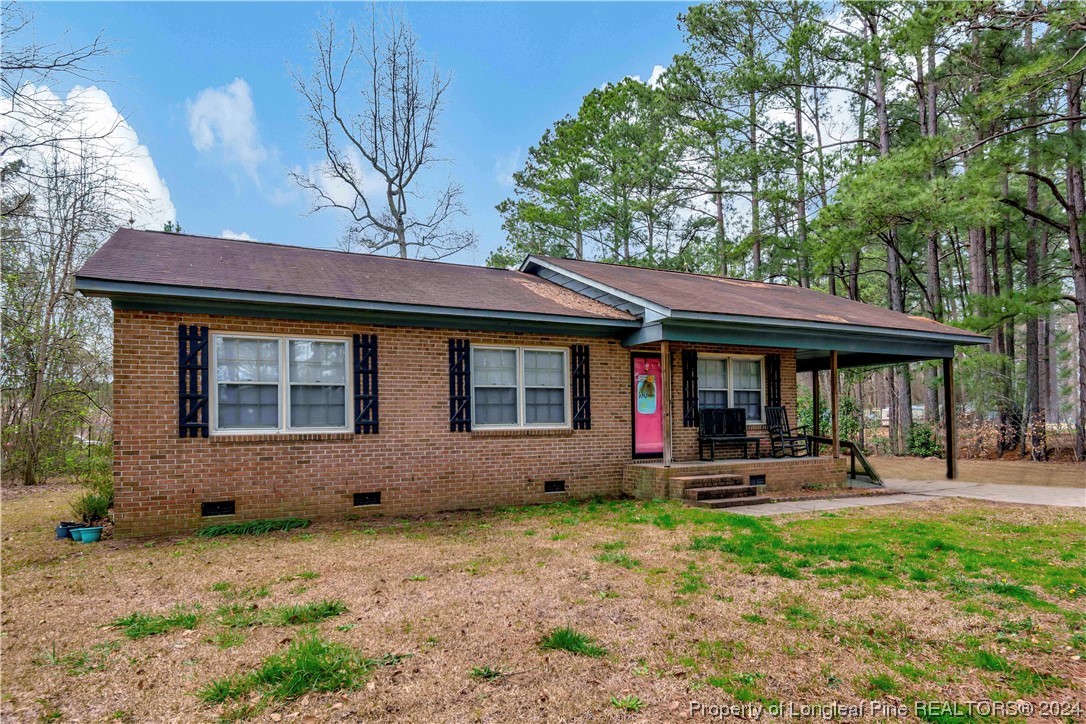a front view of house