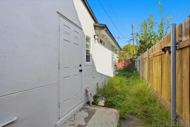 a view of a potted plants in front of a door