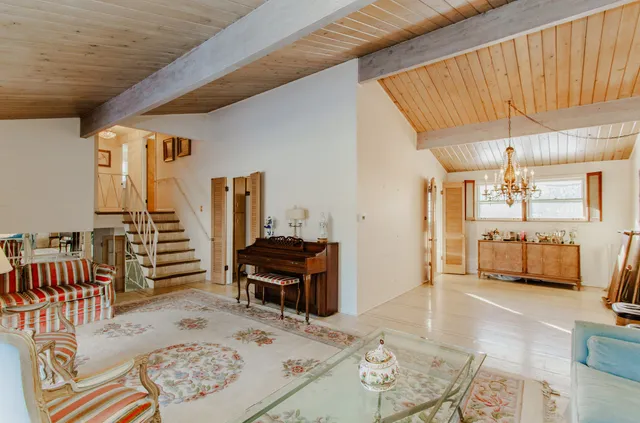 a living room with furniture