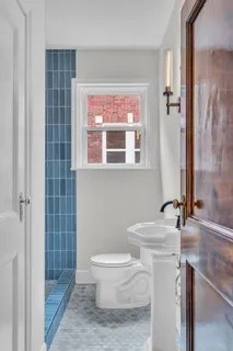 a bathroom with a shower