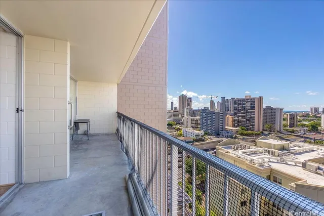 a view of city from balcony