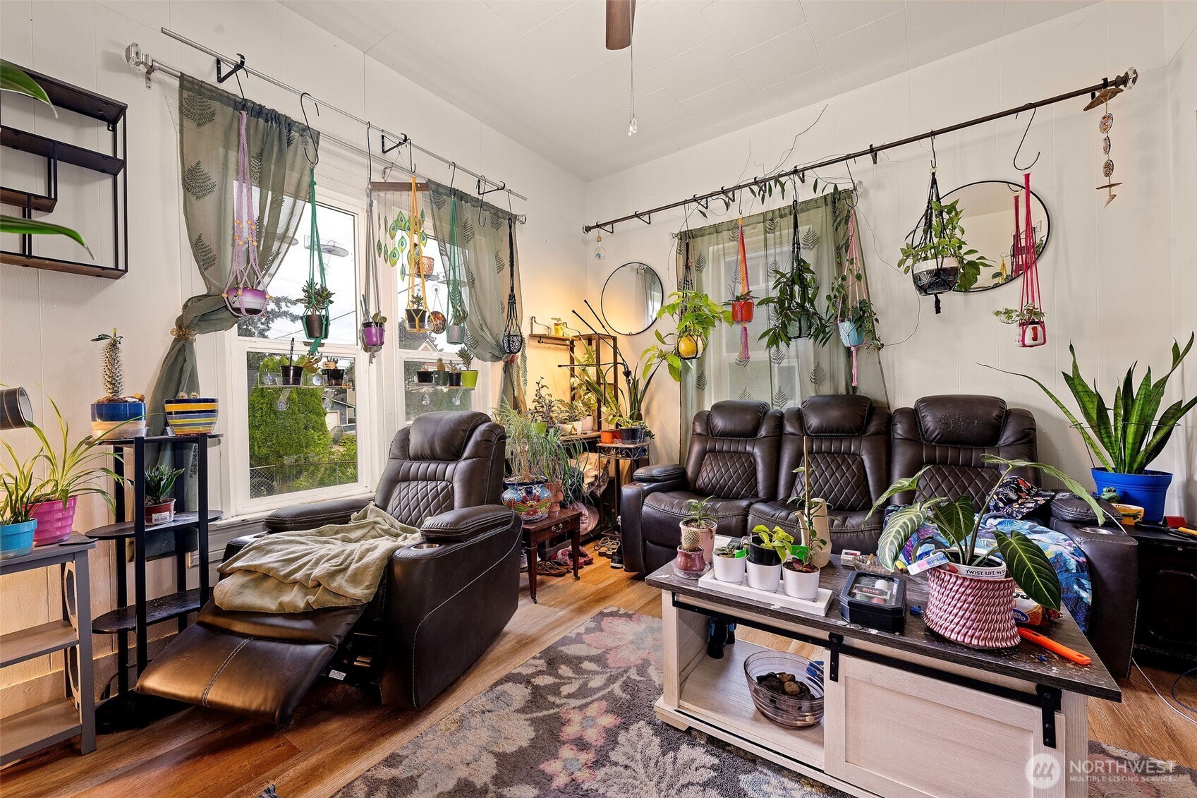 1218 Cedar Street Raymond, WA 98577 - Photo 9 of 31 a living room with furniture and a potted plant