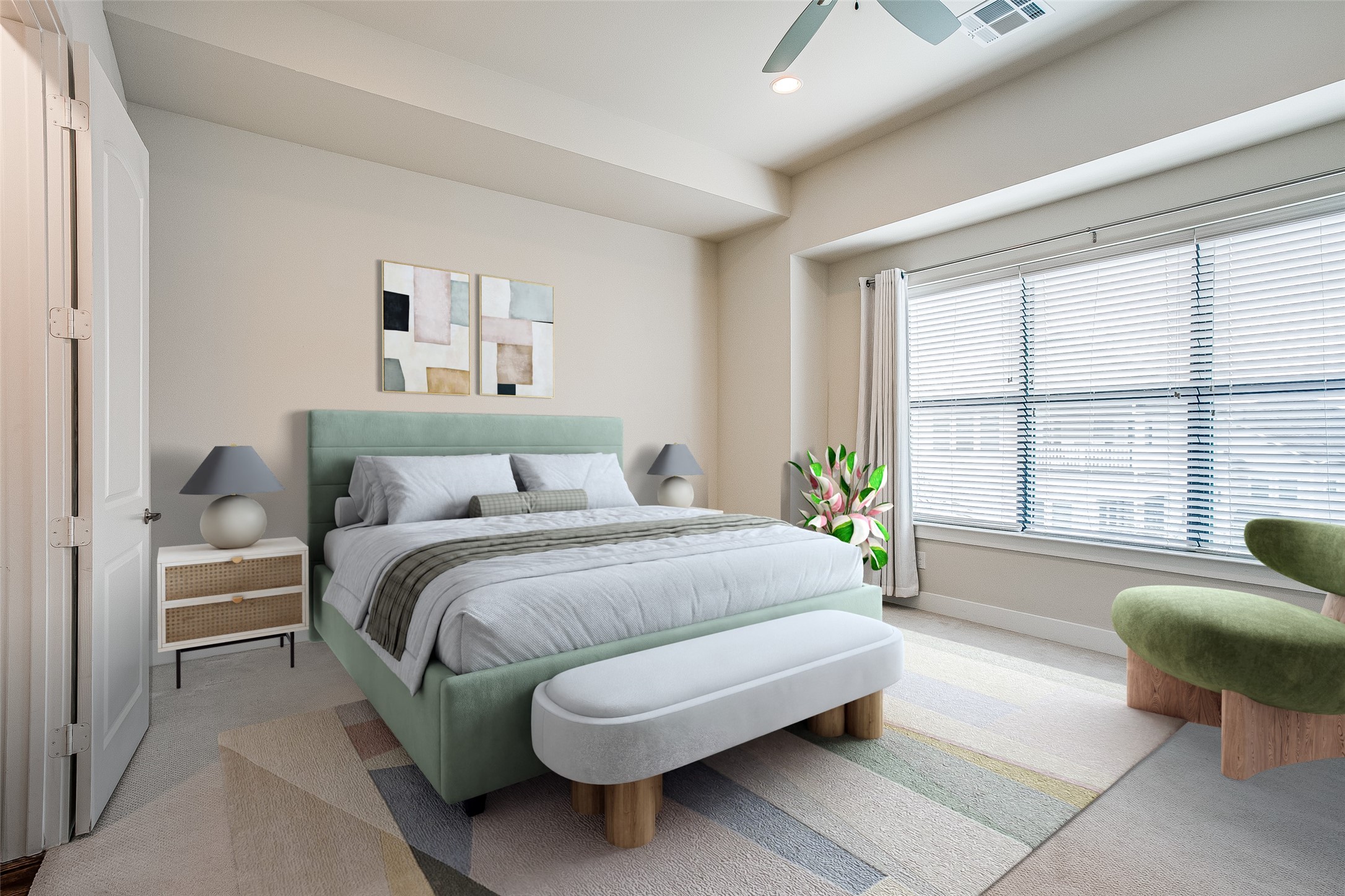 1508 Beall Street Houston, TX 77008 - Photo 29 of 38 a spacious bedroom with a bed and a couch