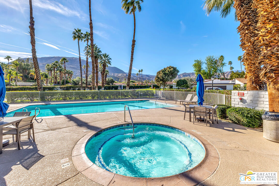 28 Calle Encinitas Rancho Mirage, CA 92270 - Photo 19 of 57 a view of a swimming pool with a porch