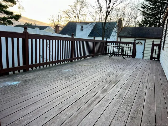 a view of a wooden deck