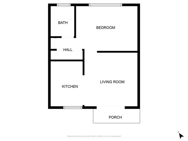 a picture of a bench in front of a door