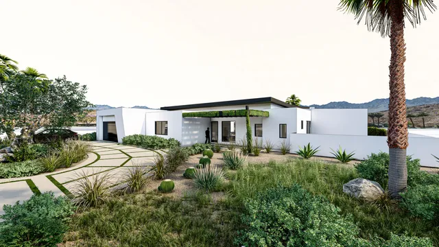 a house view with a garden space