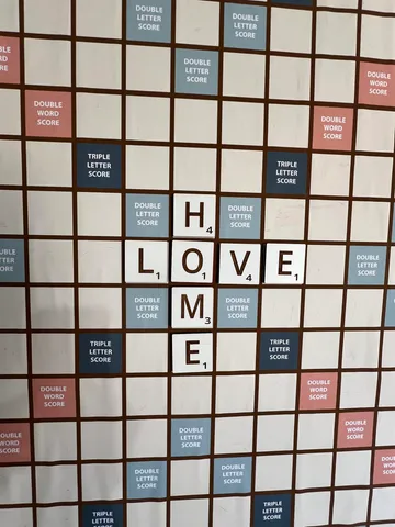 a view of a black and white wall