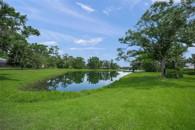 a view of a sign in a garden