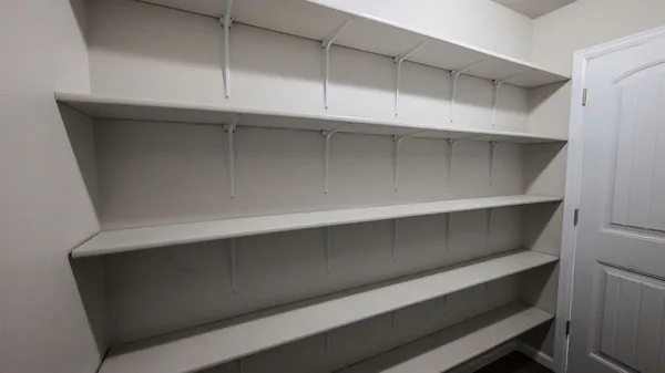 a view of an empty walk in closet