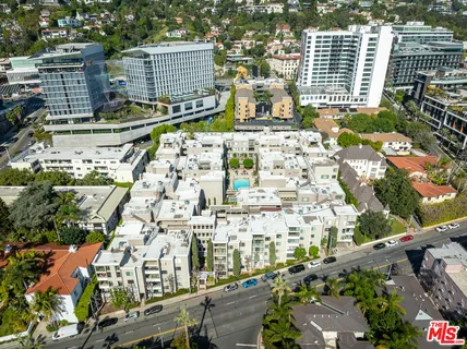 an aerial view of a city