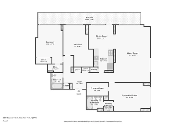 $629,000 | 6040 Boulevard East, Unit 23G, West New York, NJ 07093