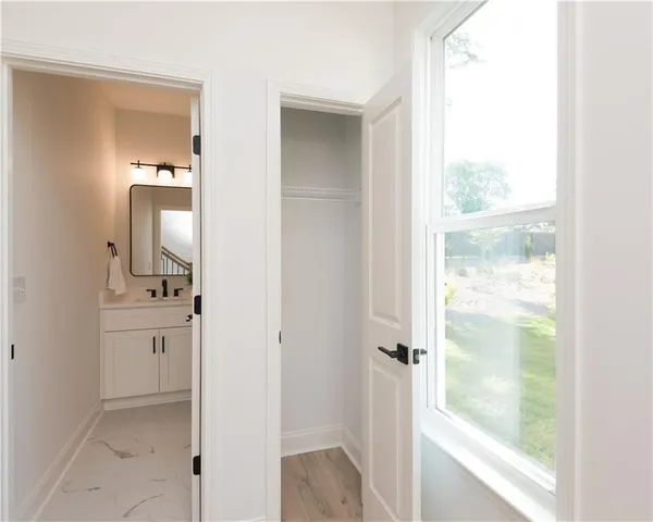 a bathroom with a bathtub