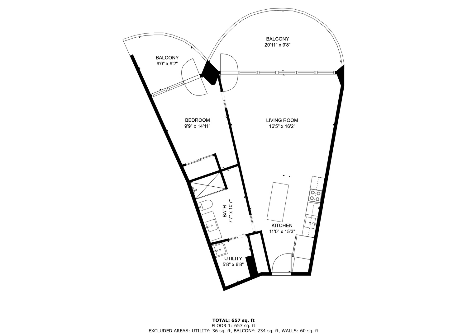 300 North State Street, Unit 4512 Chicago, IL 60654 - Photo 16 of 20 a picture of a floor plan
