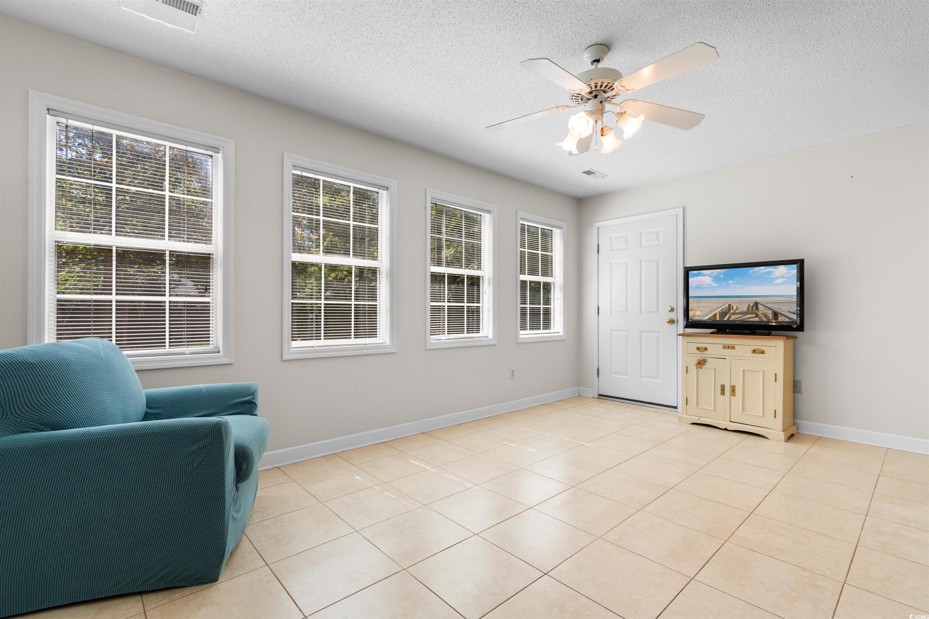 203 Prestwick Road Myrtle Beach, SC 29588 - Photo 18 of 34 Sitting room featuring ceiling fan, french doors,