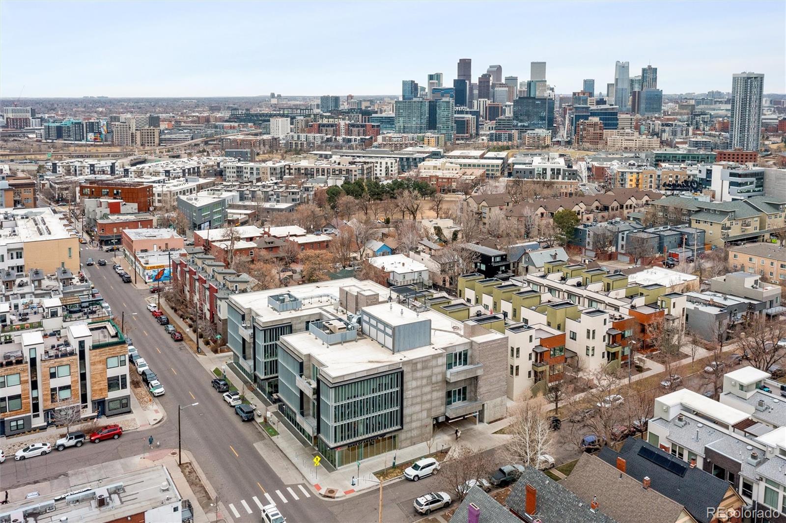 3166 Vallejo Street Denver, CO 80211 - Photo 41 of 50 an aerial view of a city with parking space