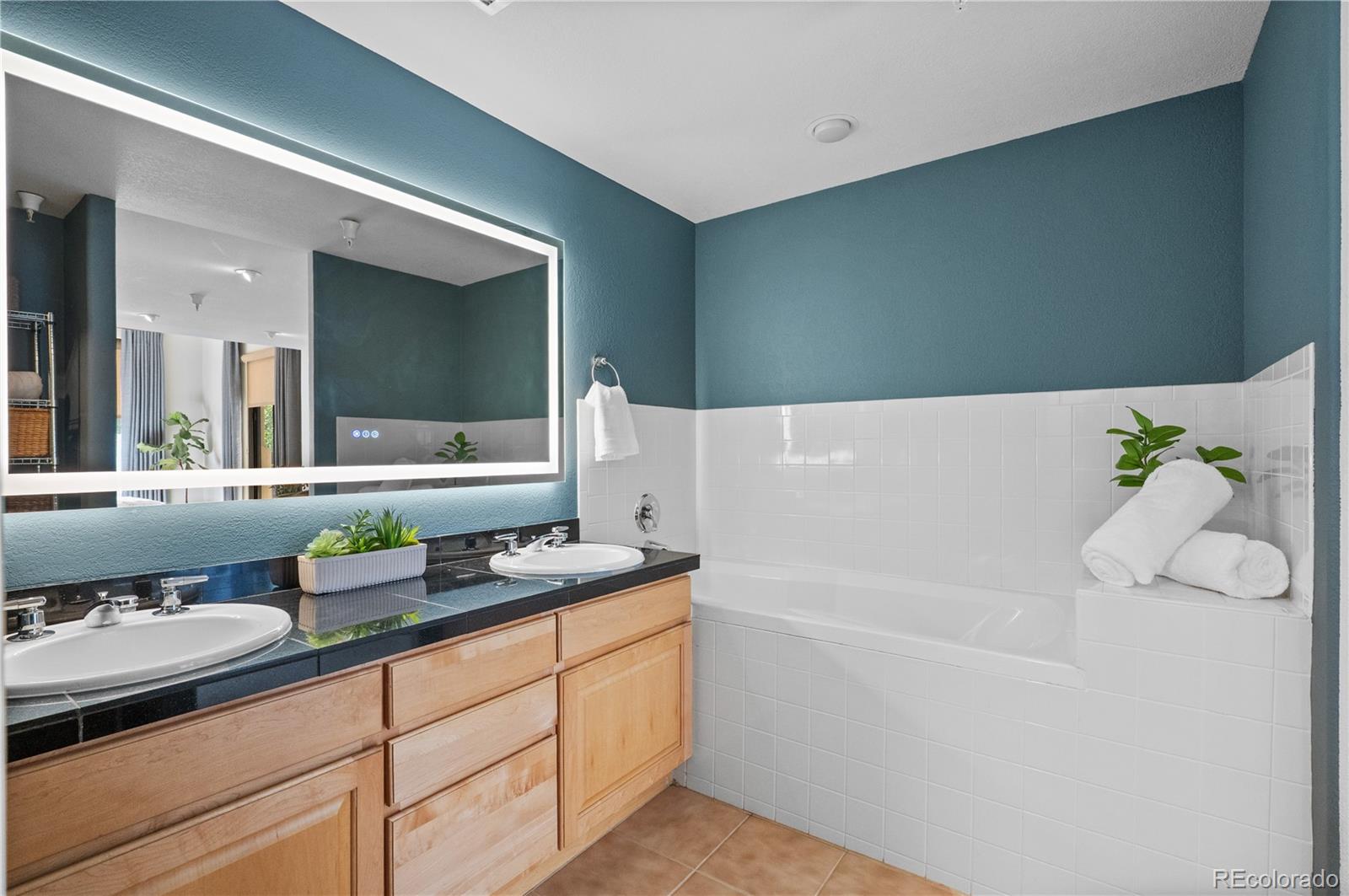 180 Cook Street, Unit 203 Denver, CO 80206 - Photo 23 of 44 a bathroom with a bathtub sink and mirror