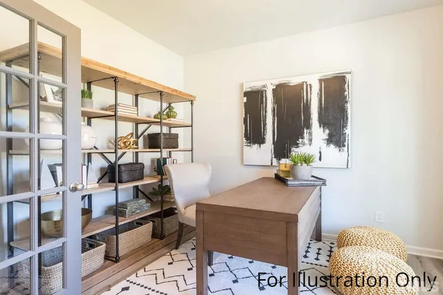 a living room with furniture