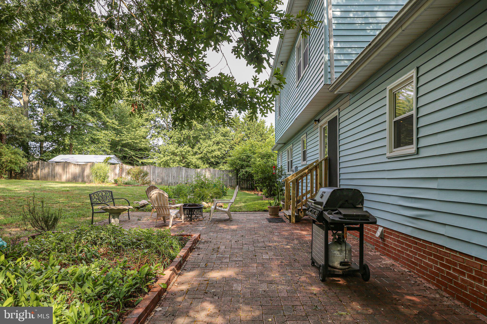 Brick patio out back!