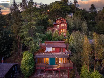 an aerial view of a house