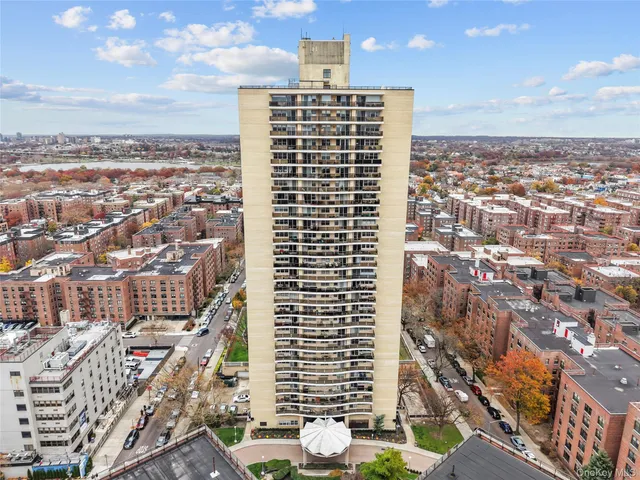 a view of a city with tall buildings