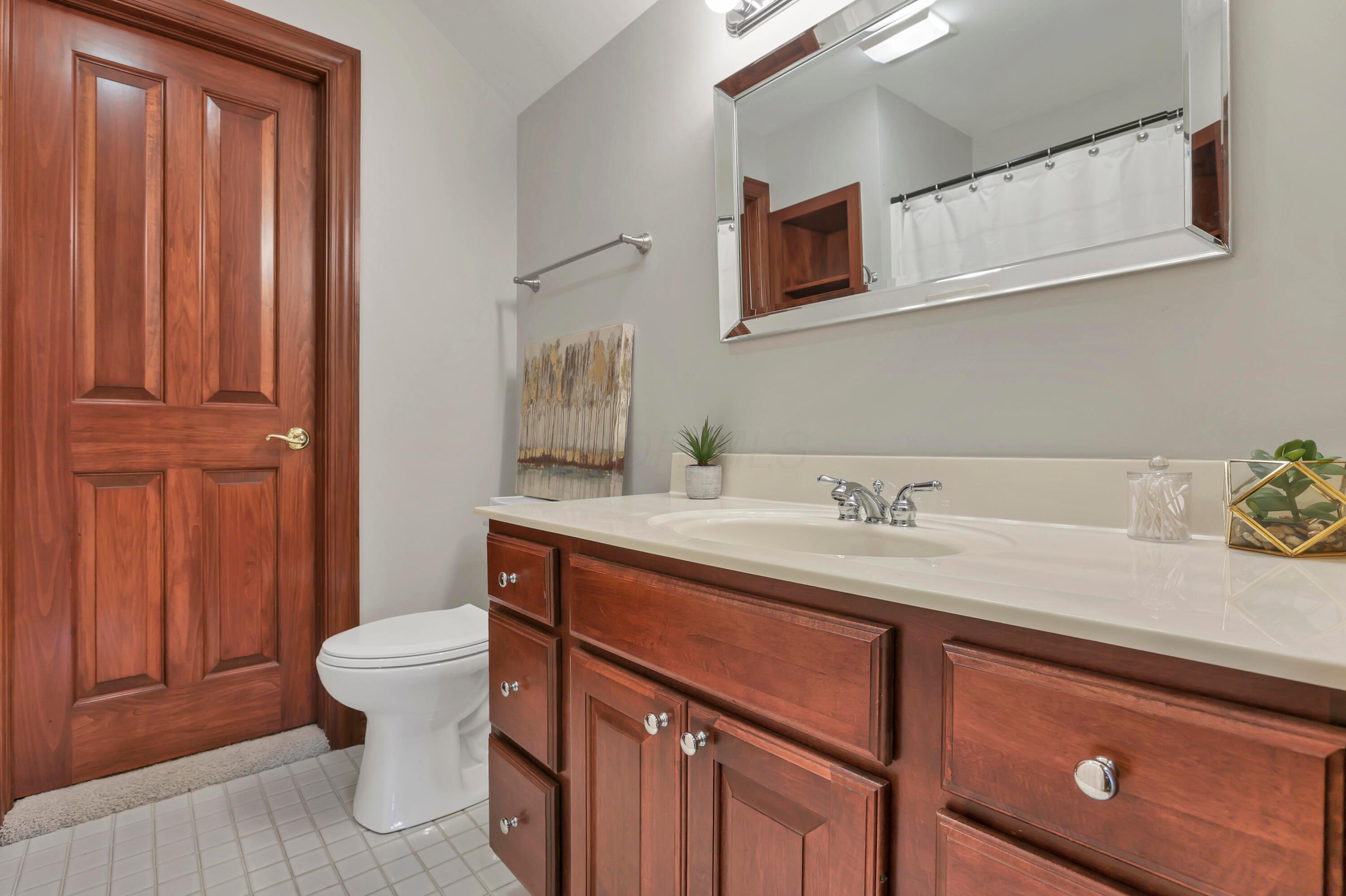 3575 State Rte 37 West Delaware, OH 43015 - Photo 70 of 106 Bathroom featuring a wood-finish vanity with an integrated sink and light-colored countertop