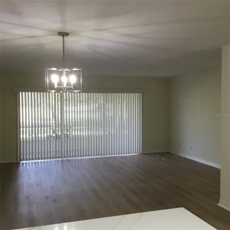 a view of a livingroom with a chandelier