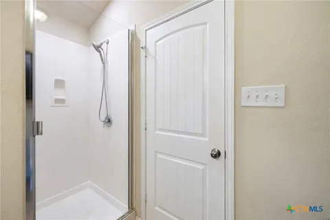 a bathroom with a shower