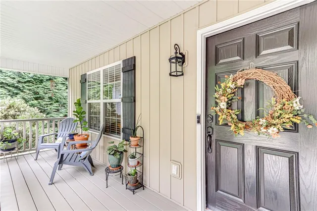 front view of a house with a small garden