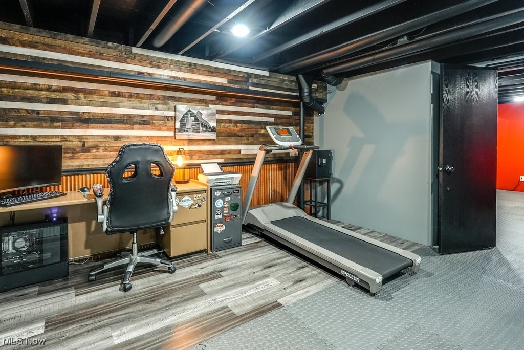 1157 Bass Circle Northwest Canton, OH 44708 - Photo 25 of 31 Workout room with wood walls