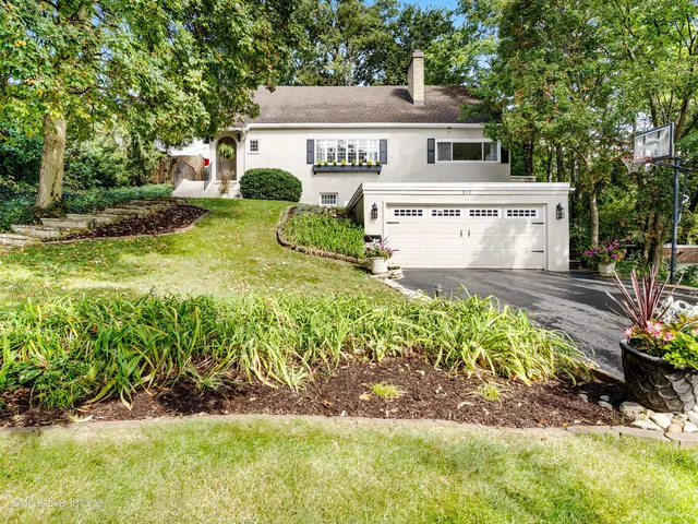 a view of a house with a yard and plants
