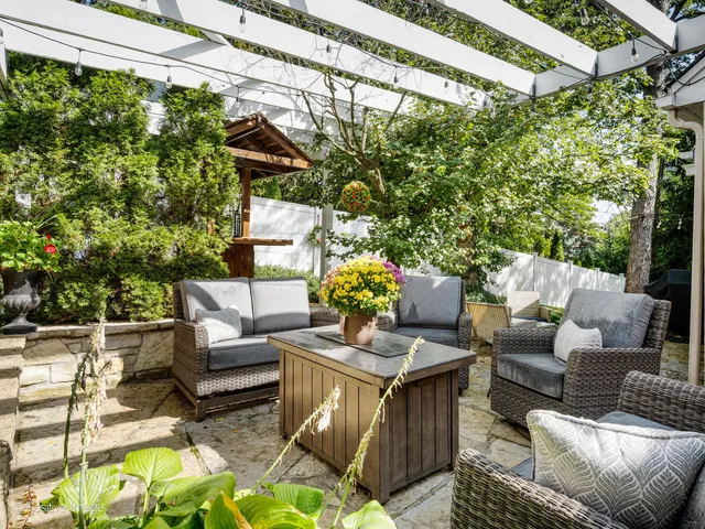 a outdoor living space with patio furniture