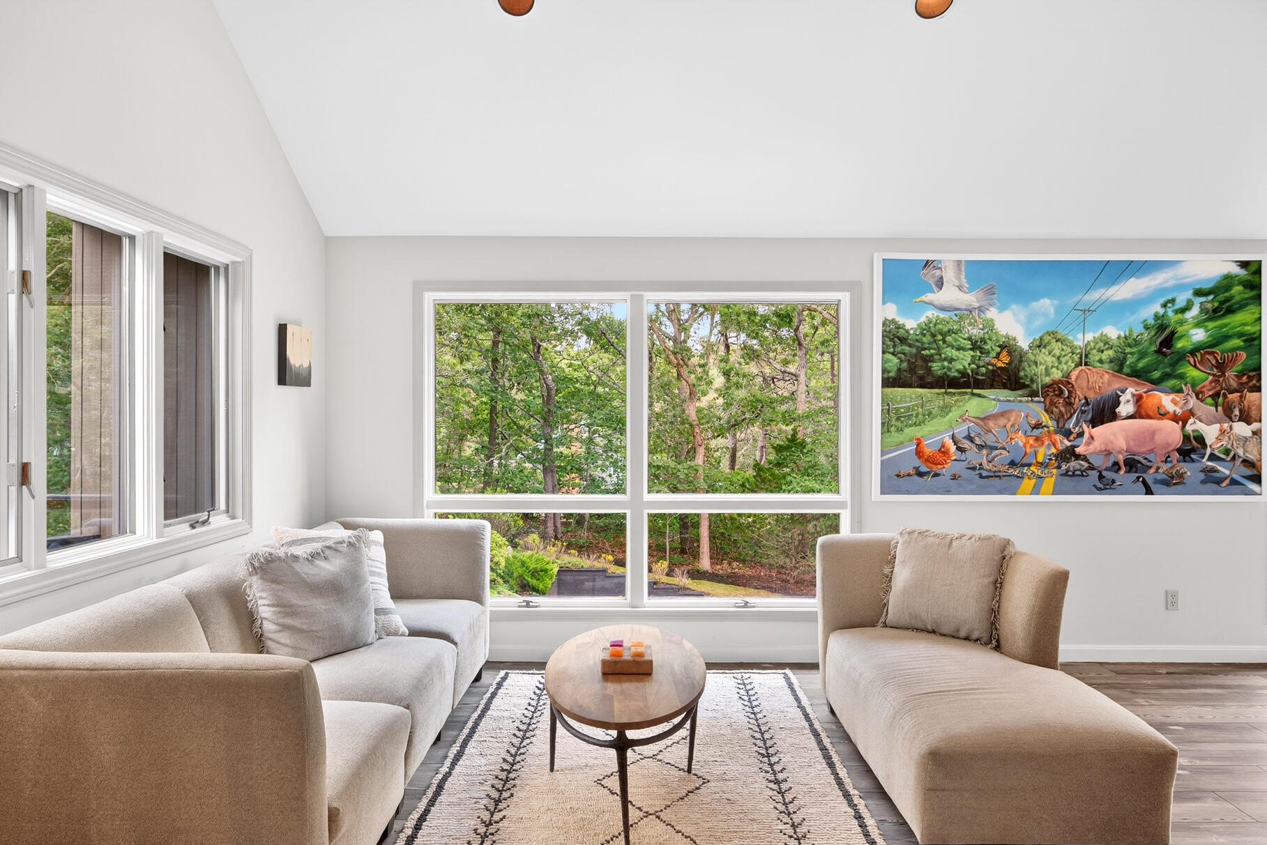 7 Fishermans Road Truro, MA 02666 - Photo 6 of 42 a living room with furniture and a large window