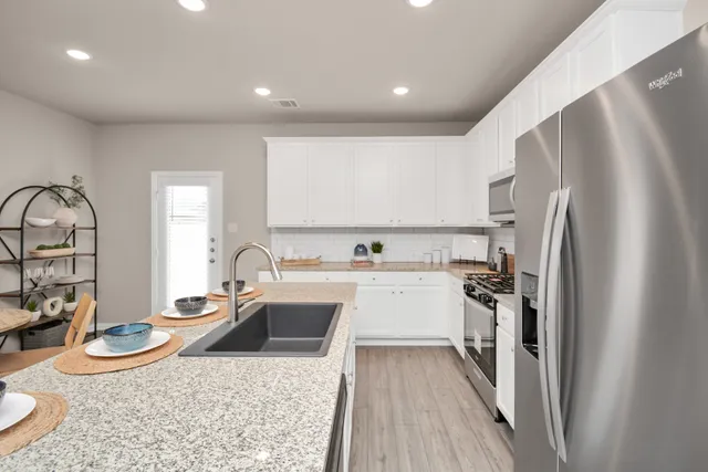 a living room with furniture