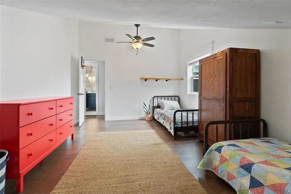 a front view of a house with a patio