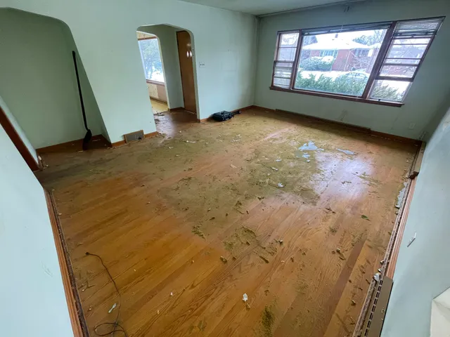 view of empty room with window