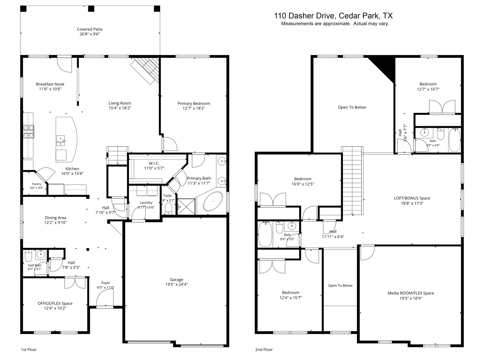 110 Dasher Drive Cedar Park, TX 78613 - Photo 39 of 39 Examine the thoughtful layout and abundant living areas in this comprehensive floor plan.