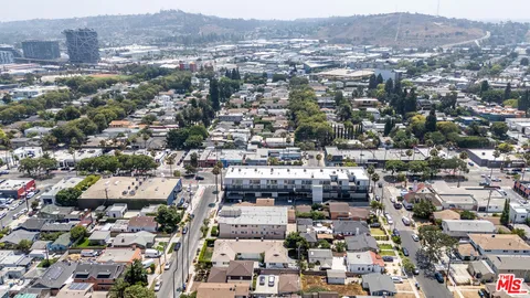an aerial view of a city